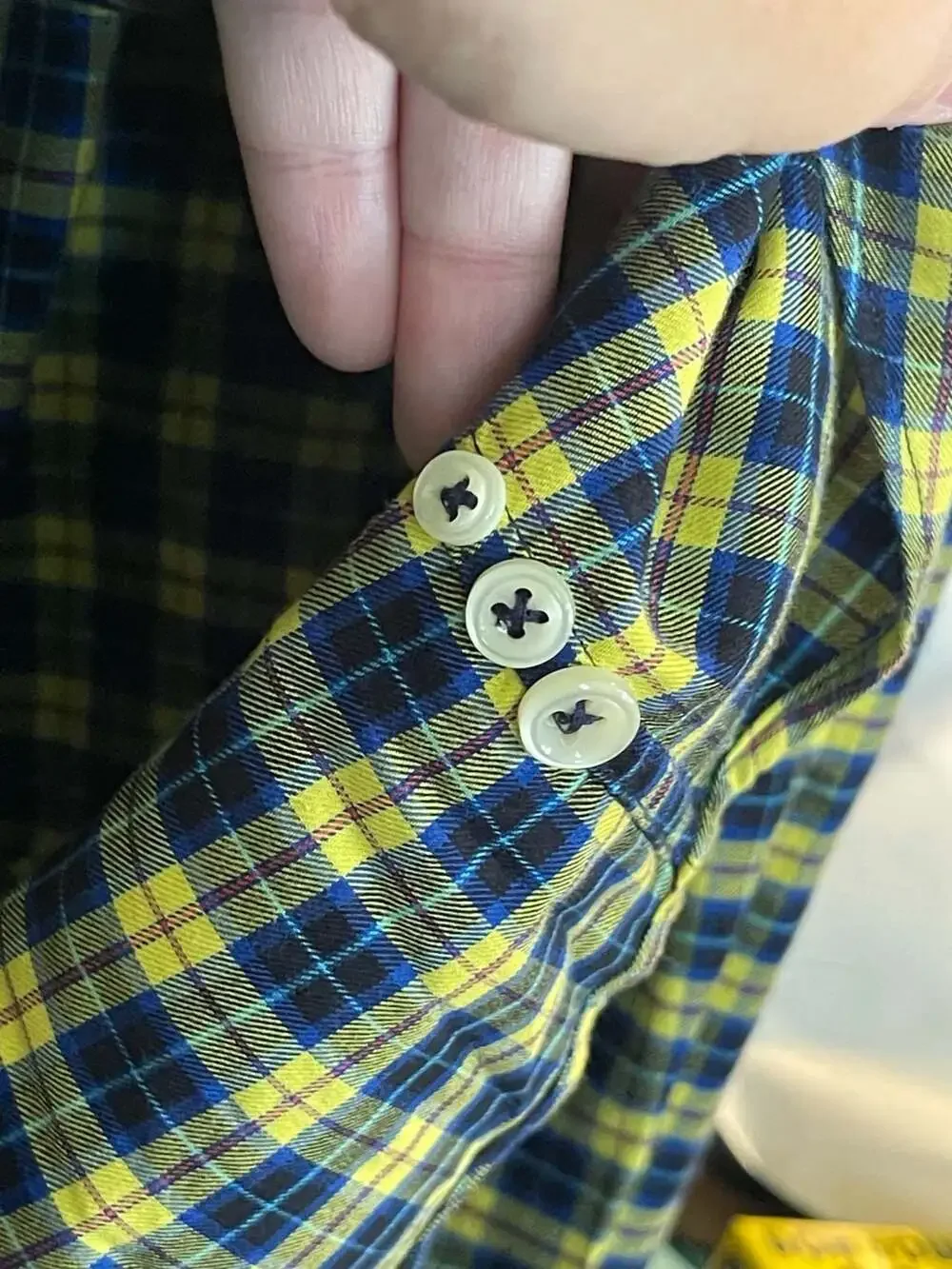 Polo Ralph Lauren Plaid Button Down Shirt Size XL Yellow Blue Long Sleeve